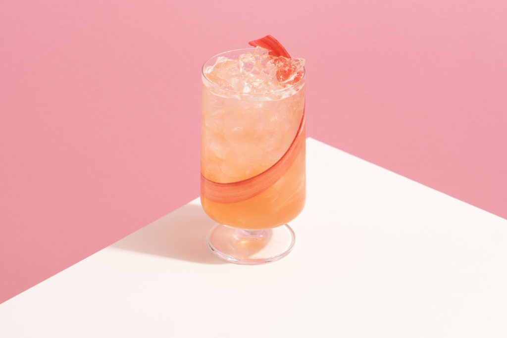 cocktail gin et rhubarbe